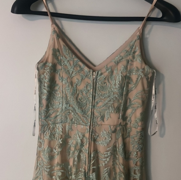 Speechless Mint Green and Biege Strap Gown, Size:11 - Picture 2 of 6